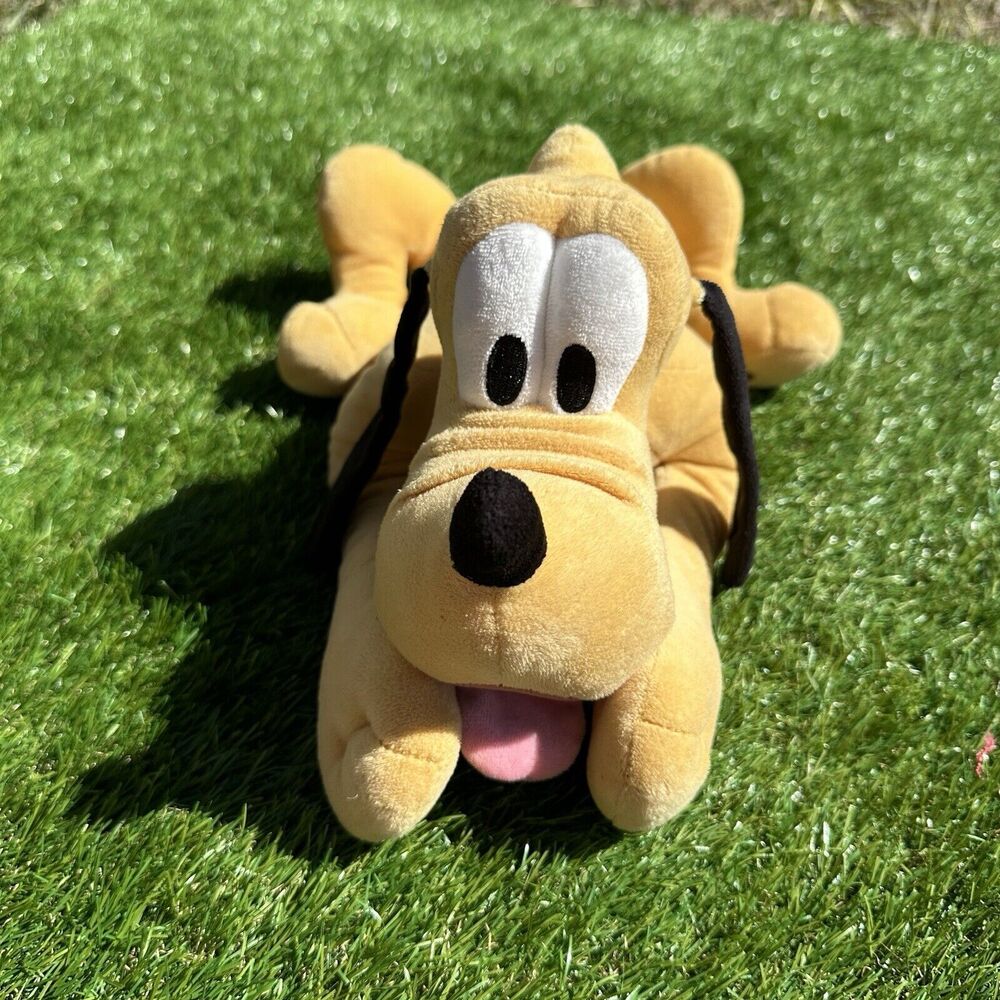 Disney Collection Pluto Plus 16" Laying Down Plush Stuffedβ Green Collar Dog